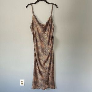 Maxi Satin Leopard Print Dress